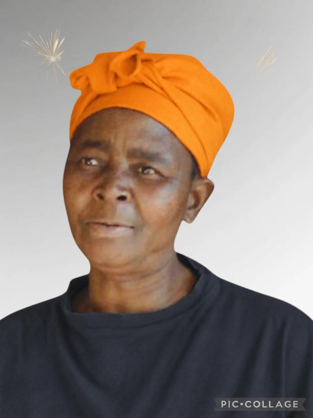 Portrait of Princess Nthuse Mahasha wearing the Foundation's orange and charcoal colours